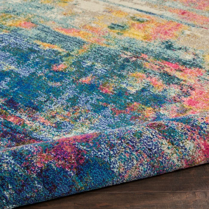 Nourison Celestial Round Area Rug CES09-Blue/Yellow