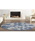 Nourison Grafix Navy Blue GRF38 8 ft. Round Rug