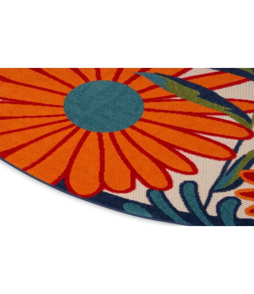 Nourison Aloha Multicolor ALH33 5 ft. 3 in. Round Rug