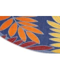 Nourison Aloha Navy Multicolor ALH18 5 ft. 3 in. Round Rug