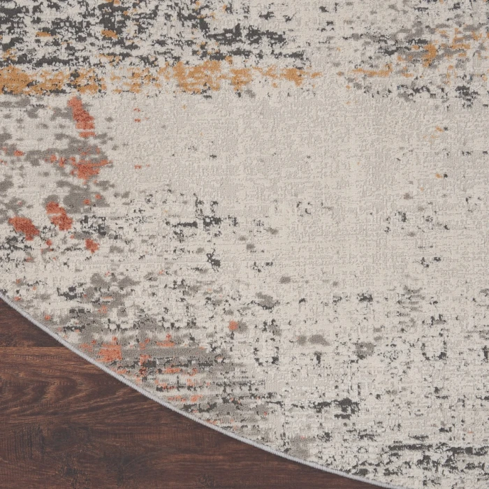 Nourison Rustic Textures Area Rug RUS13 Grey/Blue 5'3" Round