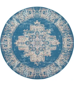 Nourison Home Grafix GRF14 Blue 8 ft. Round Area Rug