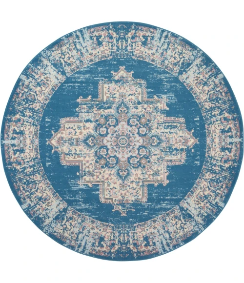 Nourison Grafix Round Area Rug GRF14-Blue