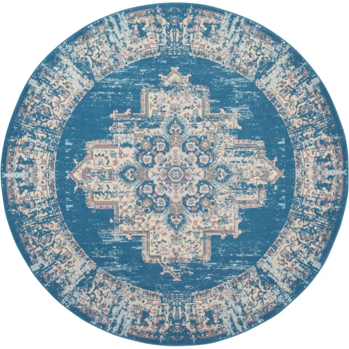 Nourison Grafix Round Area Rug GRF14-Blue