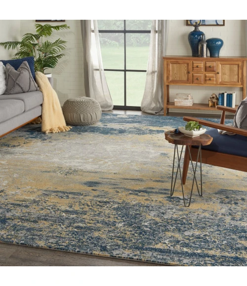 Nourison Twilight Area Rug TWI22 Navy Gold 12' x 15'