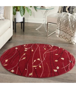 Nourison Home Grafix GRF15 Red 5 ft. 3 in. Round Area Rug