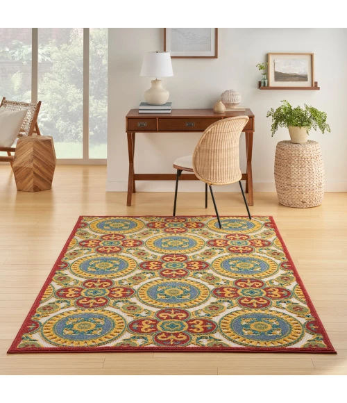 Nourison Aloha Area Rug ALH30 Red/Multi