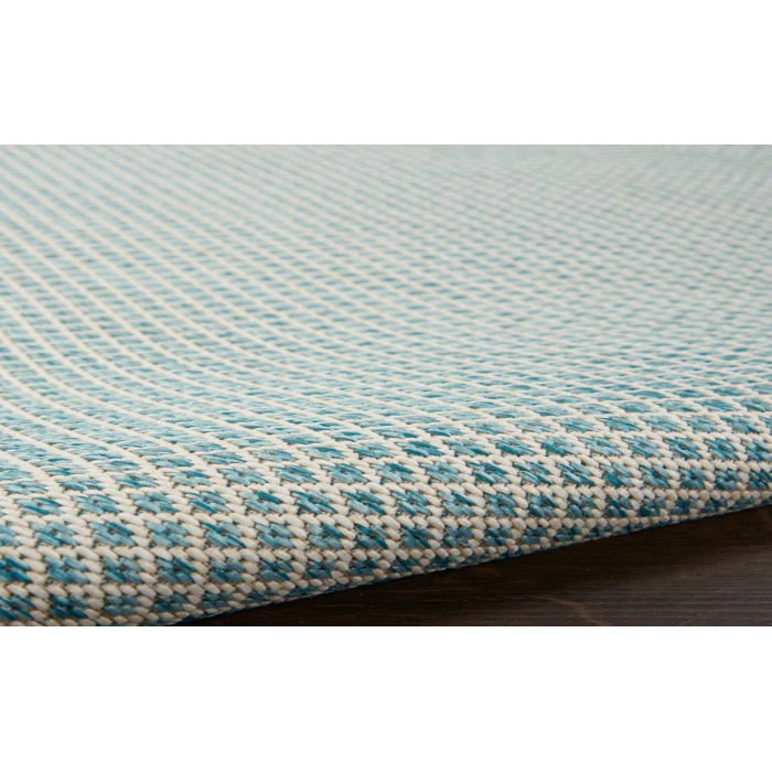 Nourison Courtyard Ivory Aqua COU01 2 ft. 2 in. X 8 ft. Rectangle Rug