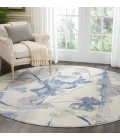 Nourison Somerset Round Area Rug ST18-Ivory/Blue
