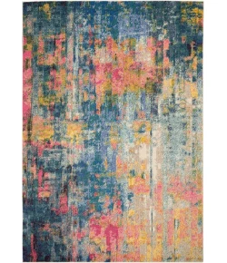 Nourison Home Celestial CES09 Blue Yellow 6 ft. 7 in. X 9 ft. 7 in. Area Rug
