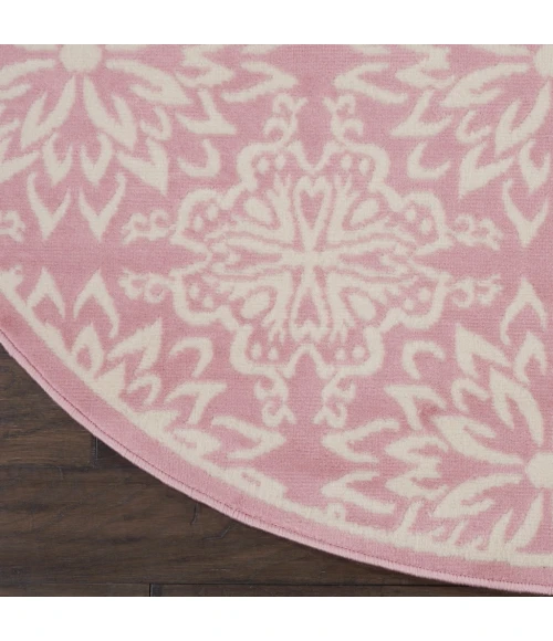 Nourison Jubilant Round Area Rug JUB06-Ivory/Pink