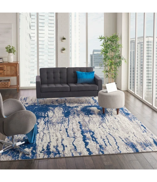 Nourison Twilight Area Rug TWI29 Ivory Blue 8'6" x 11'6"