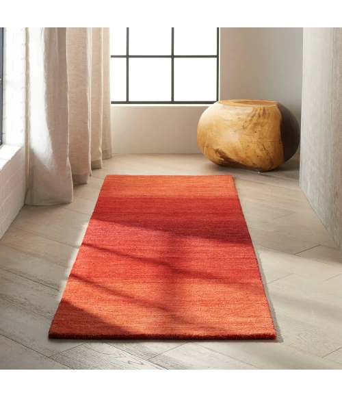 Calvin Klein Linear Glow Area Rug GLO01 Sumac