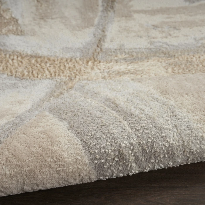 Nourison Splash Beige Grey BSK01 2ft.2in. x 10ft. Rect. Rug