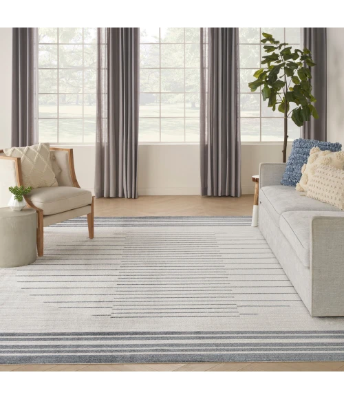 Nourison Astra Machine Washable Area Rug ASW04 Ivory Blue