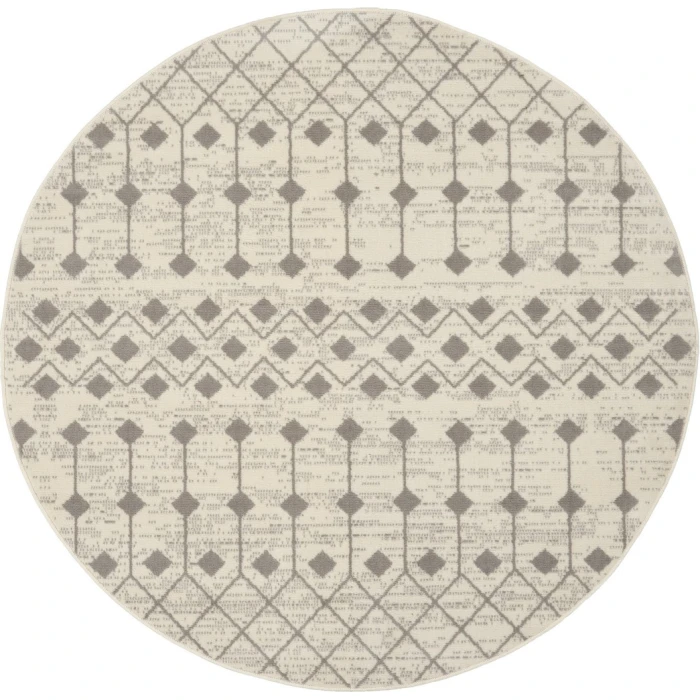 Nourison Grafix Round Area Rug GRF37-Ivory/Grey