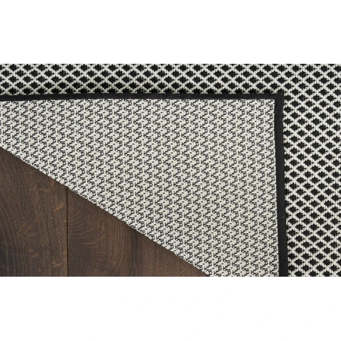 Nourison Courtyard Black White COU01 6 ft. X 9 ft. Rectangle Rug