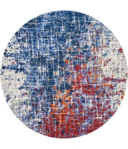 Nourison Home Twilight TWI25 Red/Blue 8 ft. Round Area Rug