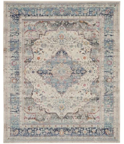 Nourison Home Vintage Kashan VKA07 Ivory Blue 7 ft. 10 in. X 9 ft. 10 in. Area Rug