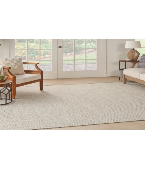 Nourison Courtyard Ivory Silver COU01 10 ft. Square Rug
