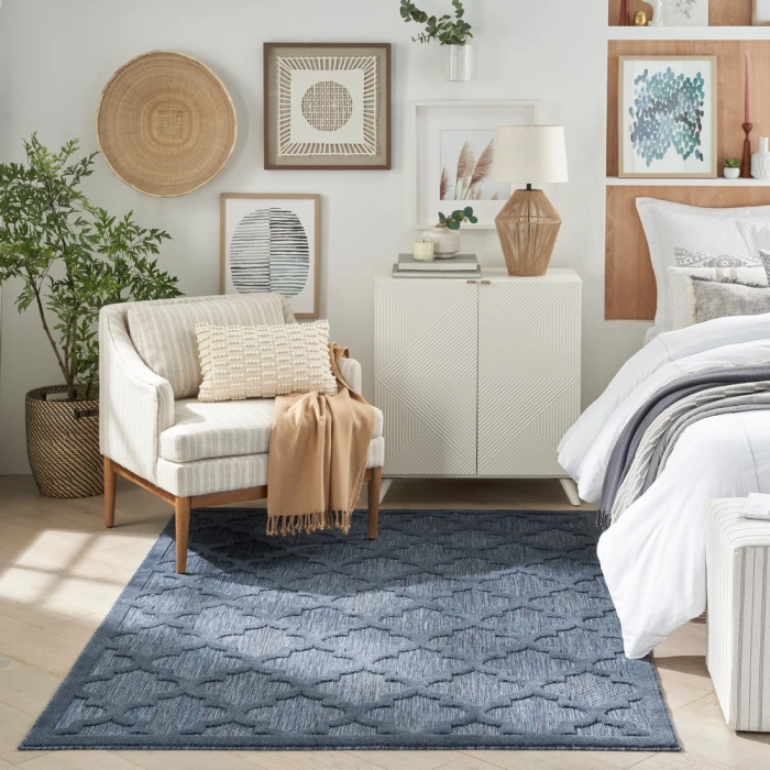 Nourison Easy Care Area Rug NES01 Navy Blue