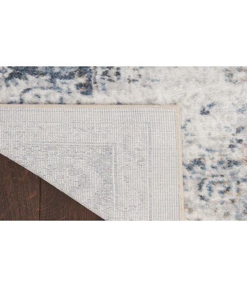 Nourison Astra Machine Washable Ivory Blue ASW16 2 ft. X 6 ft. Rectangle Rug