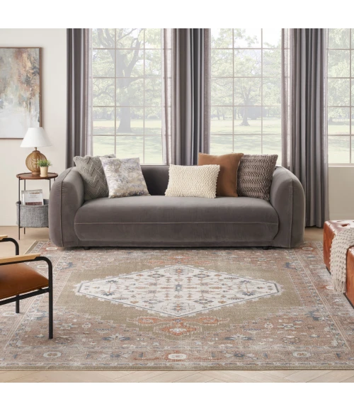 Nourison Astra Machine Washable Area Rug ASW11 Sage Multi