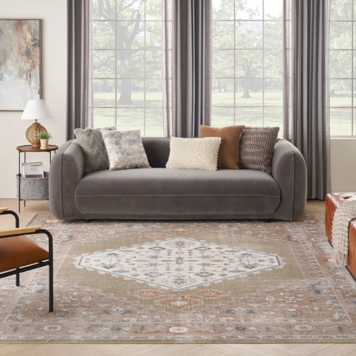 Nourison Astra Machine Washable Area Rug ASW11 Sage Multi