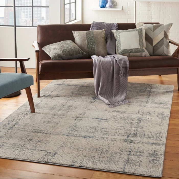 Nourison Rustic Textures Area Rug RUS06-Ivory/Blue