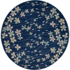 Nourison Home Tranquil TRA04 Navy 5 ft. 3 in. Round Area Rug