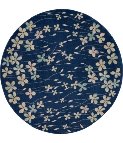 Nourison Home Tranquil TRA04 Navy 5 ft. 3 in. Round Area Rug