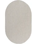 Nourison Courtyard Ivory/Silver COU01 5 ft. X 8 ft. Oval Rug