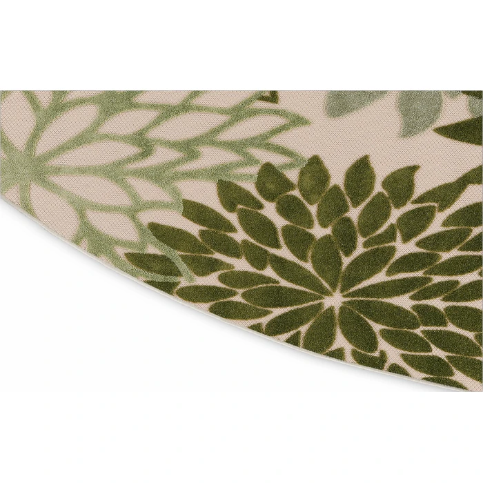 Nourison Aloha Ivory Green ALH05 5 ft. 3 in. Round Rug