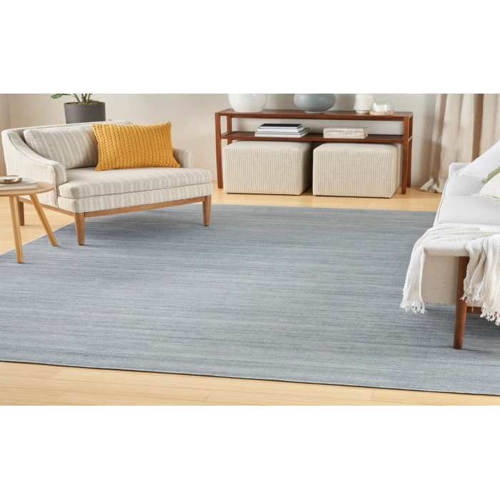 Nourison Washable Essentials Aqua WAE01 7 ft. 10 in. X 9 ft. 10 in. Rectangle Rug