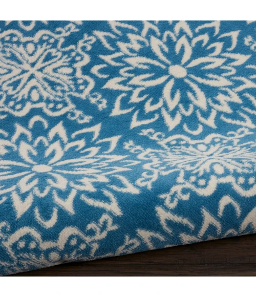 Nourison Jubilant Round Area Rug JUB06-Ivory/Blue