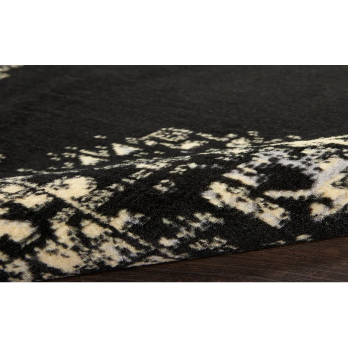 Nourison Grafix Black GRF14 2 ft. X 6 ft. Rectangle Rug