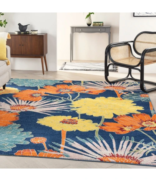 Nourison Allur Area Rug ALR06-Navy Multicolor