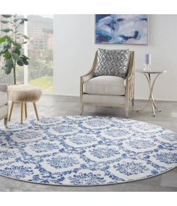 Nourison Home Whimsicle WHS01 Ivory Navy 8 ft. Round Area Rug
