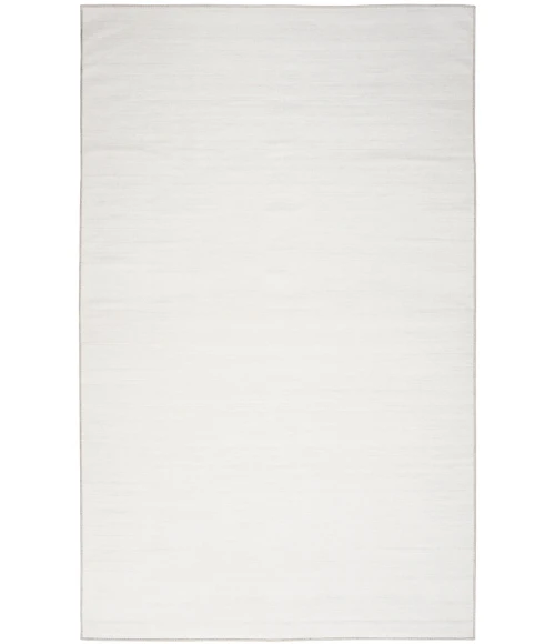 Nourison Washable Essentials Ivory Grey WAE01 5 ft. 3 in. X 7 ft. 3 in. Rectangle Rug