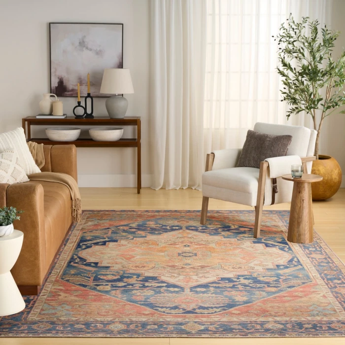 Nourison Vintage Washables Blue Coral VWS13 9 ft. 10 in. X 13 ft. 2 in. Rect. Rug