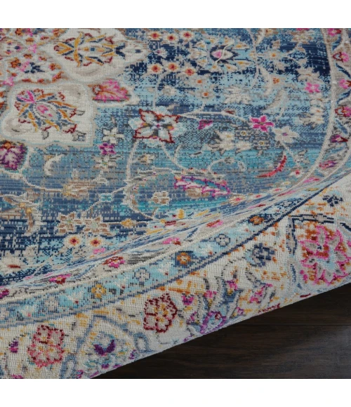 Nourison Vintage Kashan Round Area Rug VKA01-Blue