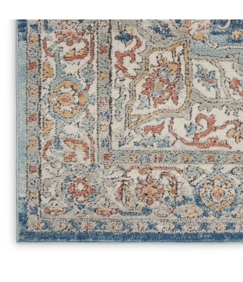 Nourison Quarry Ivory Blue QUA11 8 ft. Rect. Rug