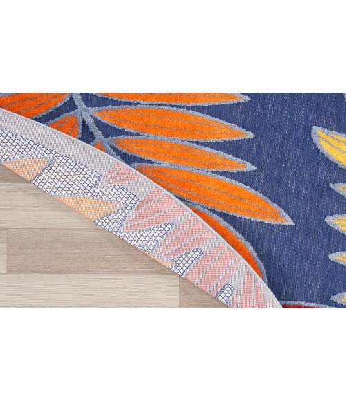 Nourison Aloha Navy Multicolor ALH18 7’10” Round Rug