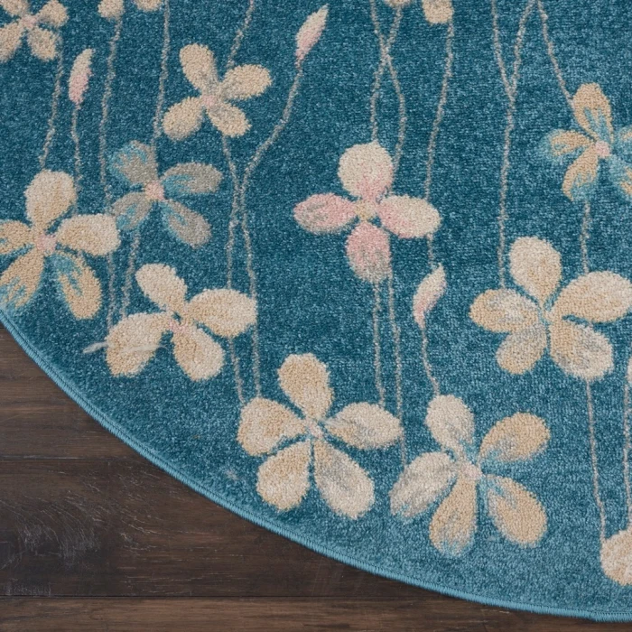 Nourison Tranquil Round Area Rug TRA04-Turquoise
