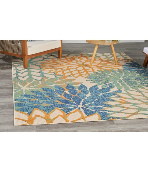 Nourison Aloha Blue Green ALH05 5 ft. 3 in. X 7 ft. 5 in. Rectangle Rug