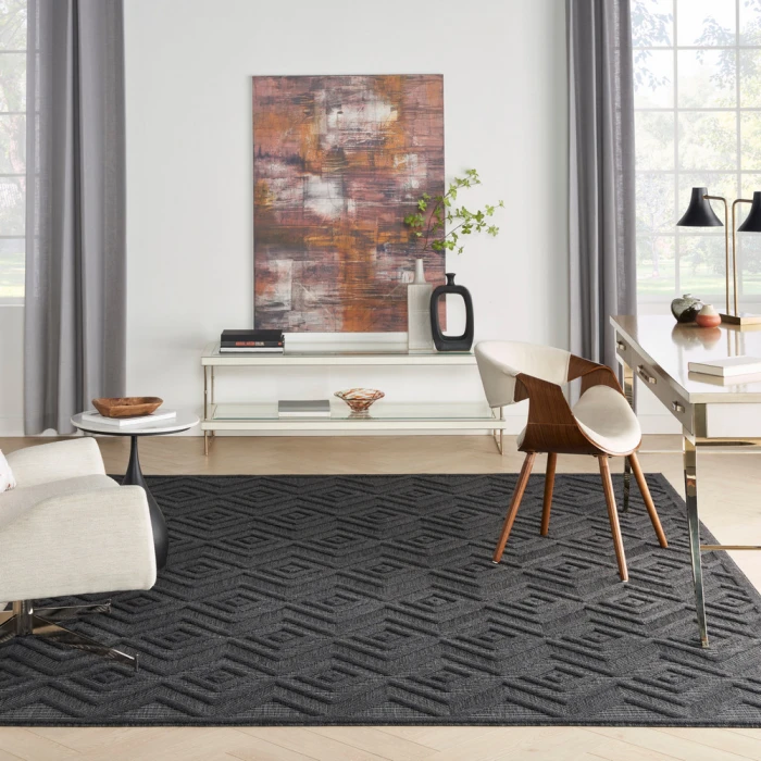 Nourison Versatile Area Rug NRV01 Charcoal/Black