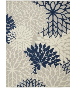 Nourison Home Aloha ALH05 Ivory Navy 7 ft. 10 in. X 10 ft. 6 in. Area Rug