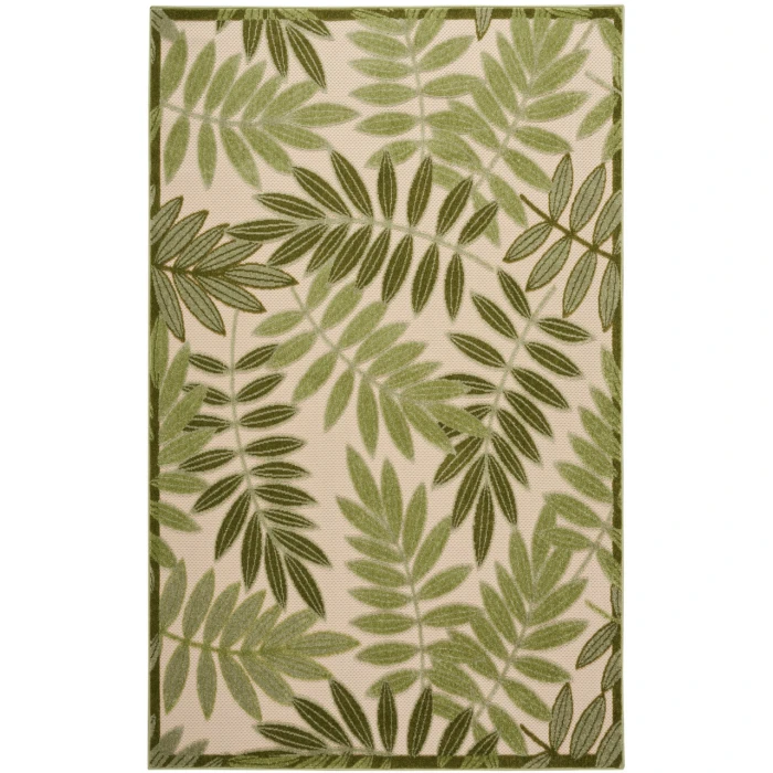 Nourison Aloha Ivory Green ALH18 5 ft. 3 in. X 7 ft. 5 in. Rectangle Rug