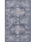 Nicole Curtis Machine Washable Series 1 Ivory Navy SR101 2 ft. X 3 ft. 9 in. Rectangle Rug