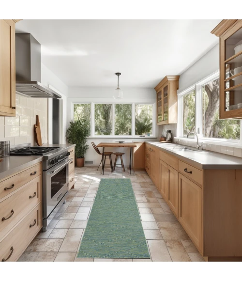 Nourison Washable Solutions Blue/Green WSL01 8 ft. Rect. Rug